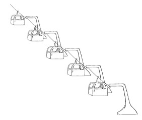 Image showing sketch of the cableway