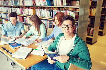 Image showing students with books preparing to exam in library