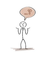 Image showing man with speak bubble and question mark