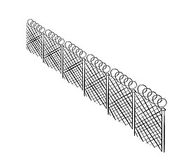 Image showing sketch of the barbed fence