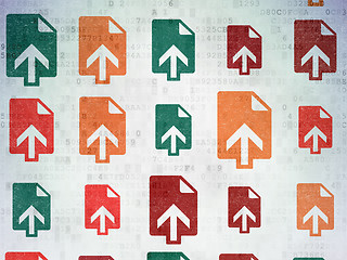 Image showing Web design concept: Upload icons on Digital Paper background