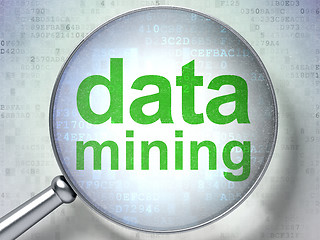 Image showing Information concept: Data Mining with optical glass