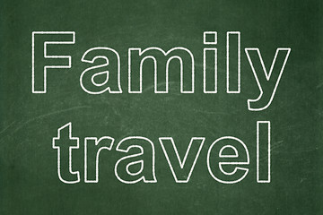 Image showing Travel concept: Family Travel on chalkboard background