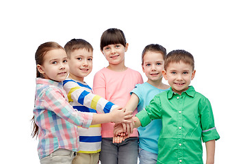 Image showing happy little children with hands on top