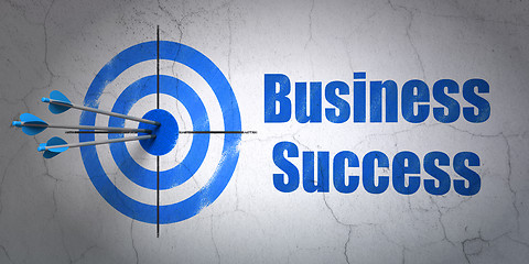 Image showing Business concept: target and Business Success on wall background