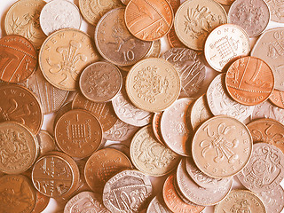 Image showing  Pound coins vintage