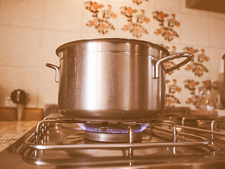 Image showing  Saucepot on cooker vintage