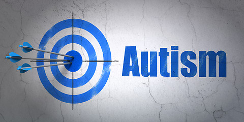 Image showing Health concept: target and Autism on wall background