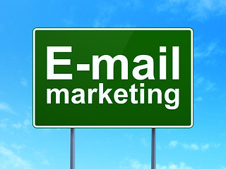 Image showing Advertising concept: E-mail Marketing on road sign background