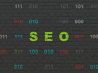 Image showing Web design concept: SEO on wall background