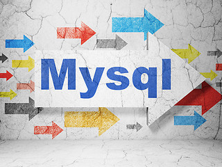 Image showing Programming concept: arrow with MySQL on grunge wall background