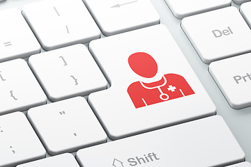 Image showing Health concept: Doctor on computer keyboard background