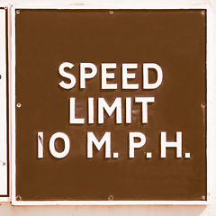 Image showing  Speed limit sign vintage