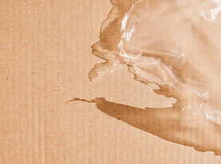 Image showing Retro looking Brown corrugated cardboard background