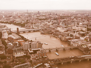 Image showing Retro looking Aerial view of London