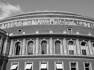 Image showing Black and white Royal Albert Hall in London