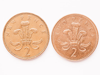 Image showing  UK 2 pence coin vintage