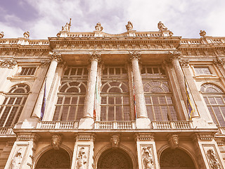 Image showing Retro looking Palazzo Madama Turin