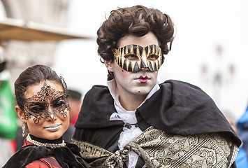 Image showing Venetian Couple - Venice Carnival 2014
