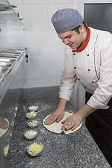 Image showing Chef Cooking Pizza