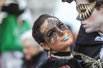 Image showing Lovers in Venice - Venice Carnival 2014