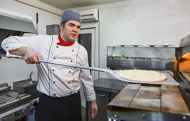Image showing Chef Cooking Pizza