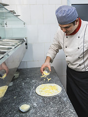 Image showing Chef Cooking Pizza