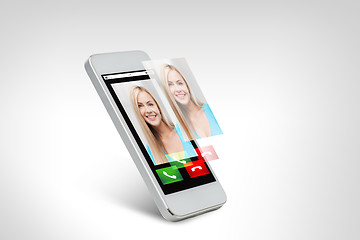 Image showing close up of smarthphone with incoming call