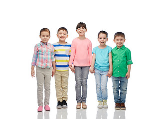 Image showing happy smiling little children holding hands