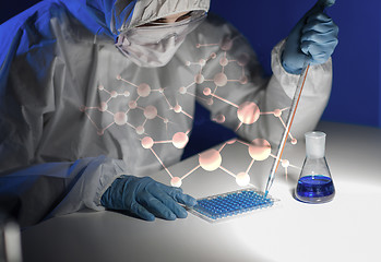 Image showing close up of scientist making test in lab