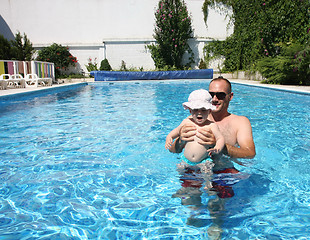 Image showing Swimming lessons in the pool