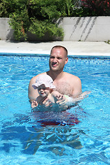 Image showing Swimming lessons in the pool