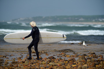 Image showing editorial surfer Ditch Plains Montauk New York