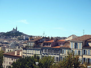 Image showing panoramic view  of Marseille, France with condos offices rooftop