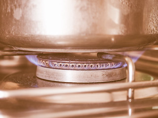 Image showing  Saucepot on cooker vintage