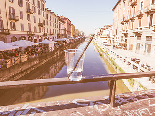 Image showing Retro looking Naviglio Grande Milan