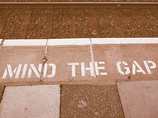 Image showing  Mind the gap in London vintage