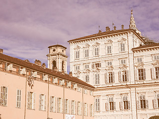 Image showing Retro looking Palazzo Reale Turin