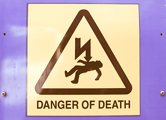 Image showing  Danger of death Electric shock vintage