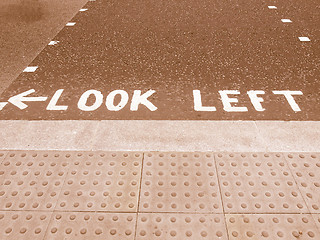 Image showing  Look Left sign vintage