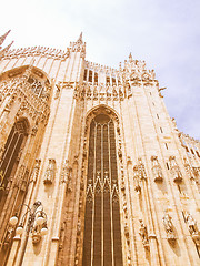 Image showing Retro looking Milan cathedral