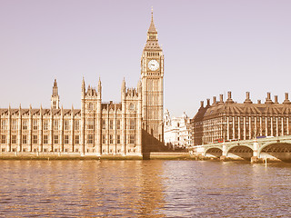 Image showing Houses of Parliament London vintage