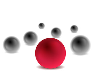 Image showing Red and black 3d balls on white for infographic design
