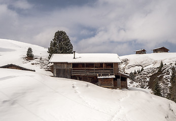 Image showing Huts in the mountains