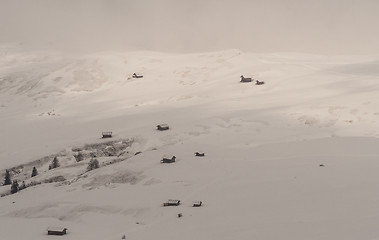 Image showing Huts in the mountains