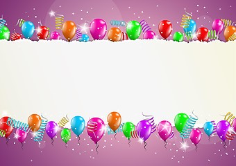 Image showing backgroud with balloons and torn paper