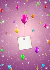 Image showing background with balloons and confetti