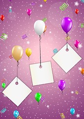 Image showing background with balloons and confetti