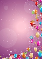 Image showing background with balloons and confetti