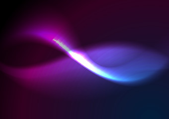 Image showing Purple and blue glow waves background